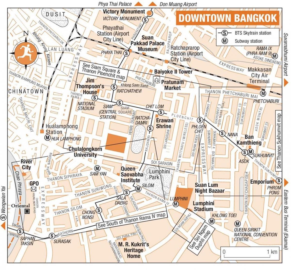 bangkok belvárosában térkép