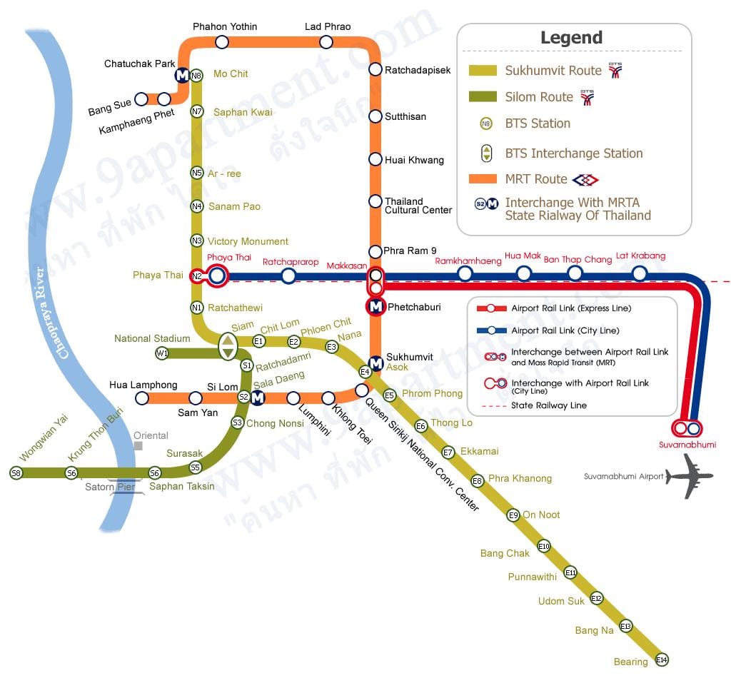 bangkok magasvasút útvonal térkép