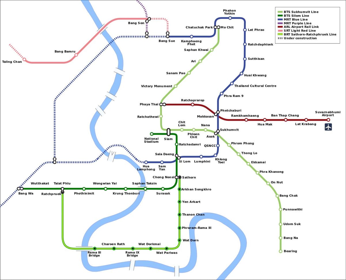 mrt térkép bangkok, thaiföld