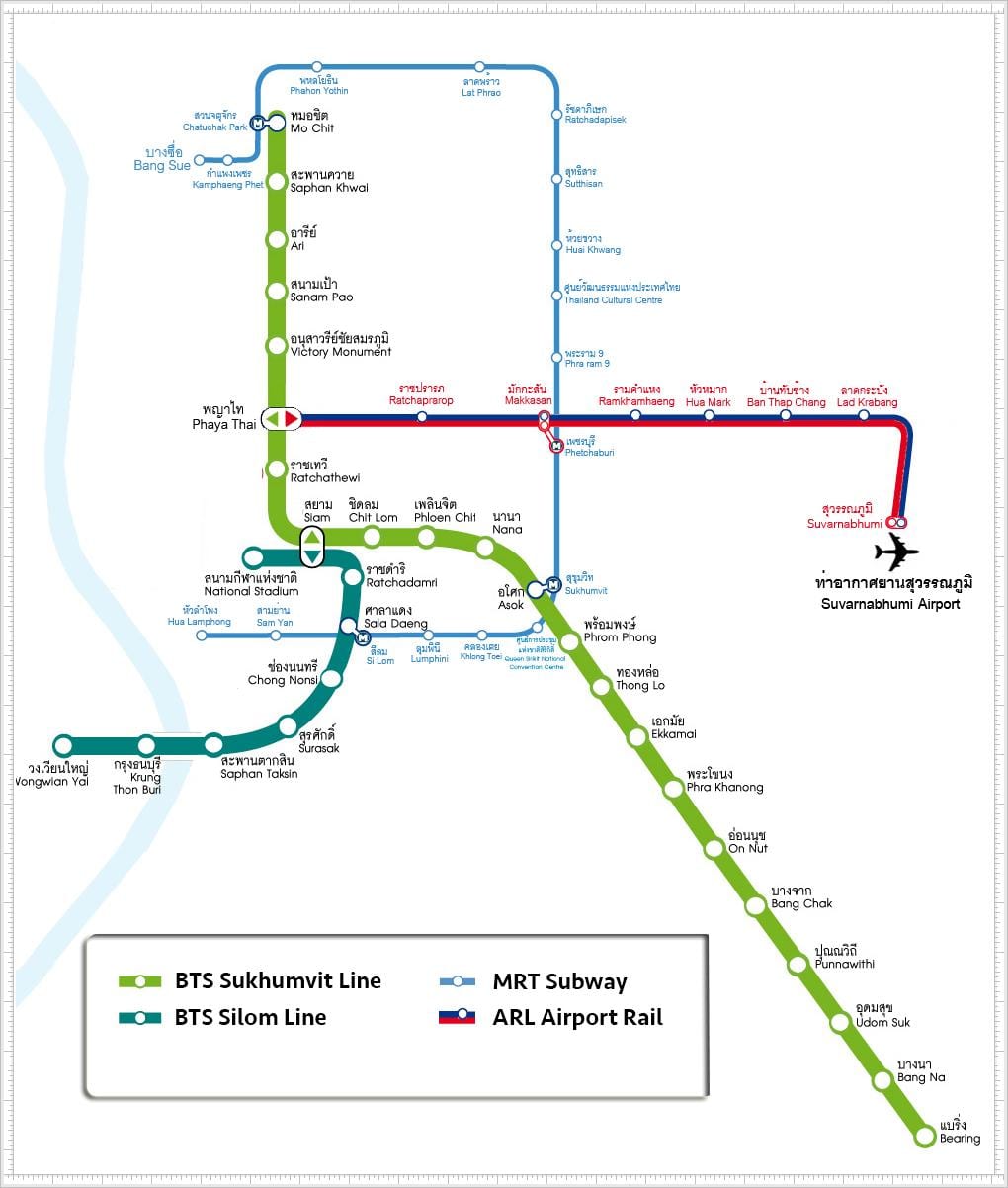 bts bangkok térkép 2016