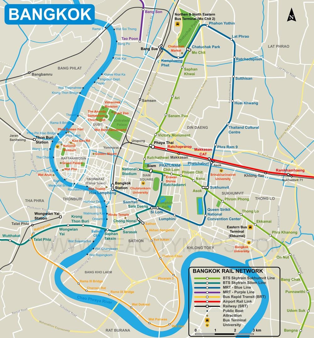térkép bangkok city center