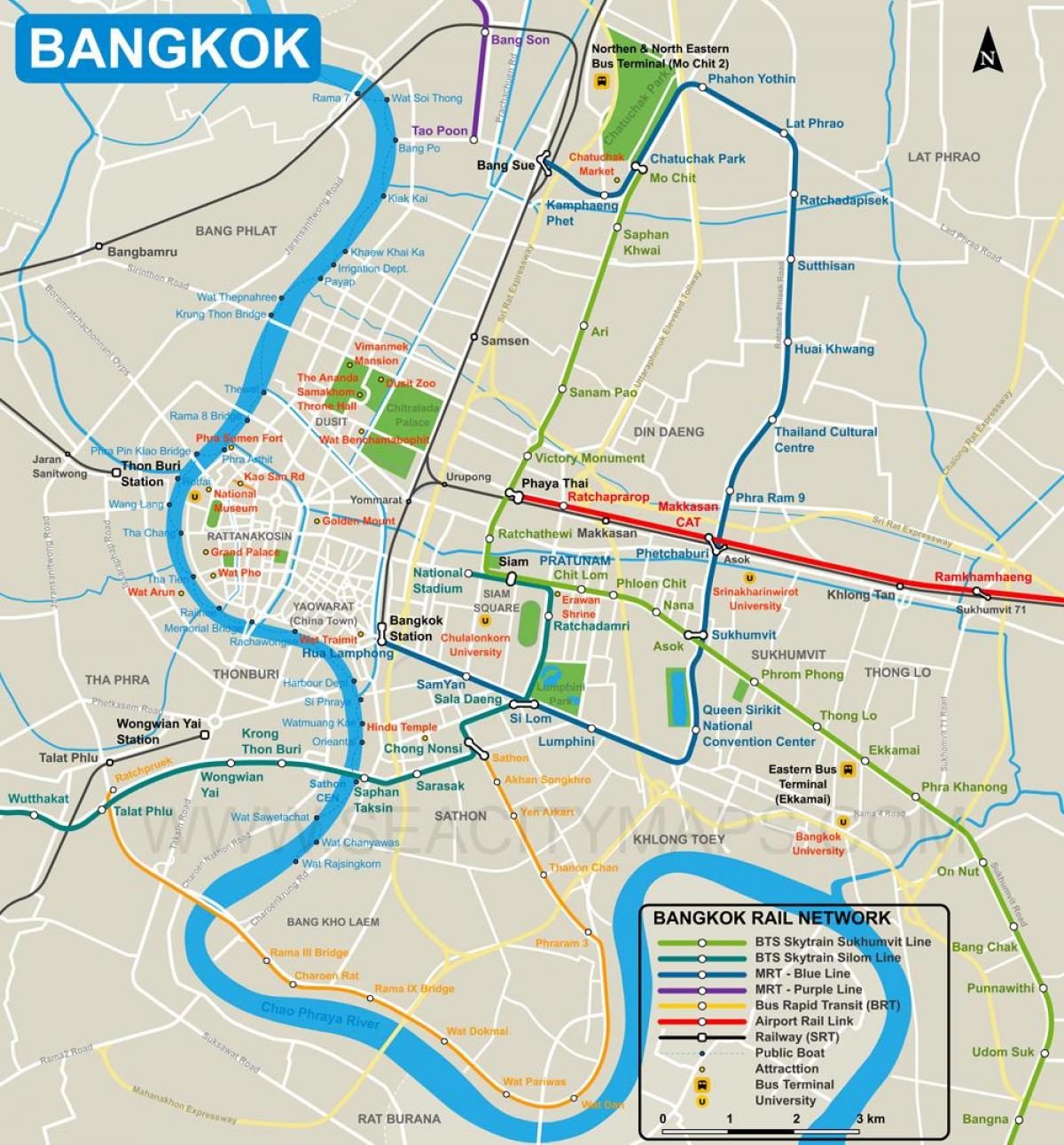 térkép bangkok city center