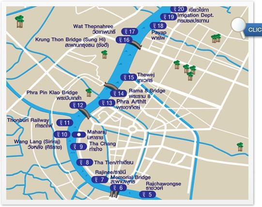 térkép bangkok folyó express hajó