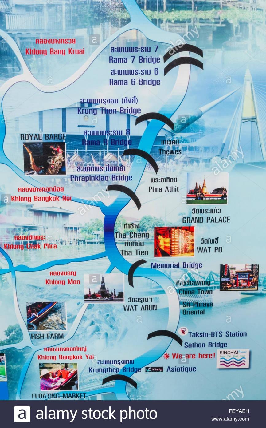 térkép chao phraya folyó bangkok