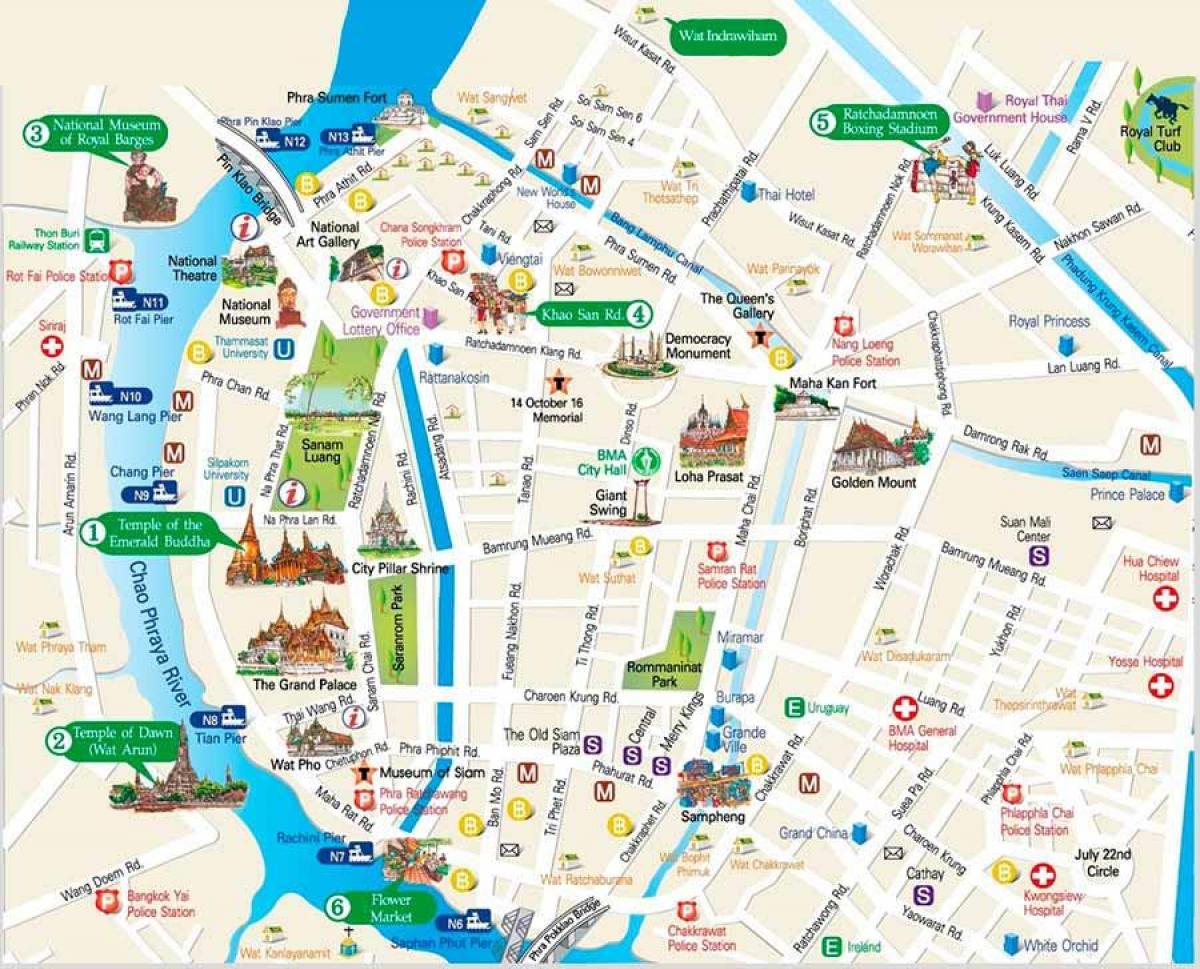 bangkok látványosságok térkép