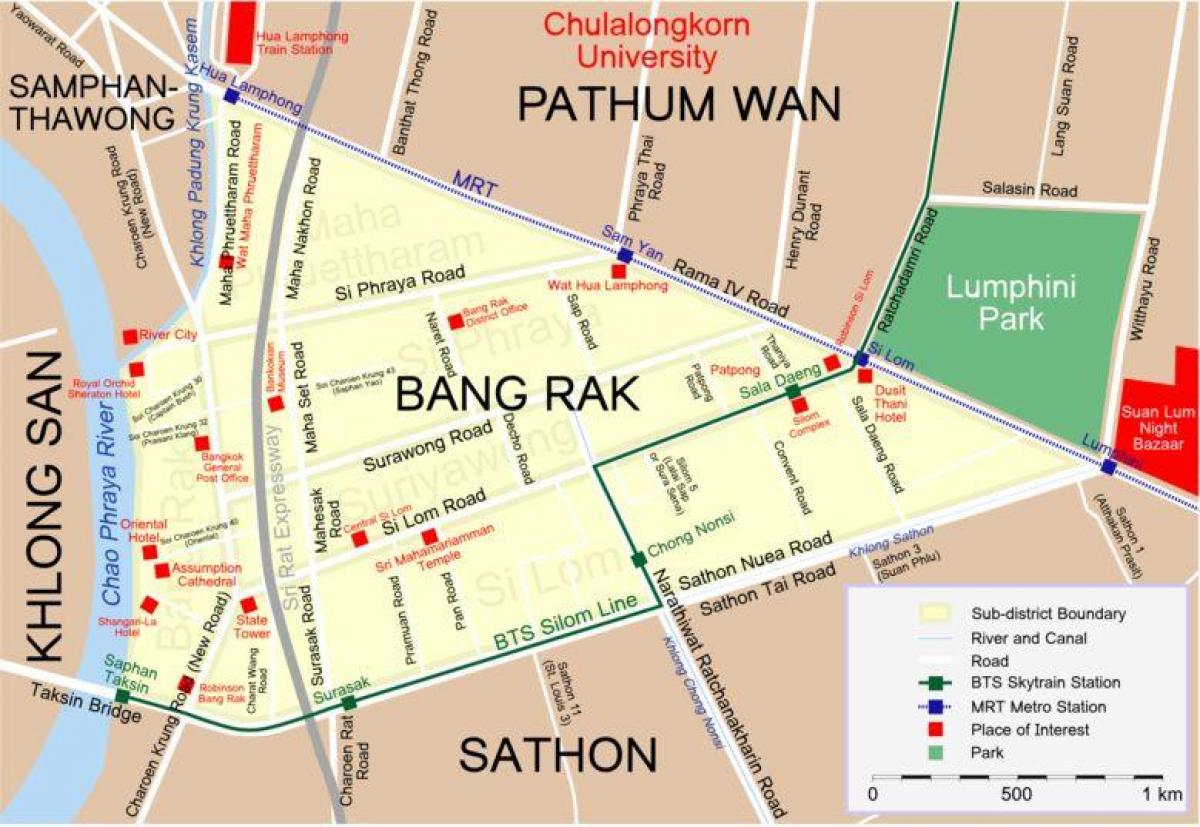 térkép bangkok piros lámpás negyed