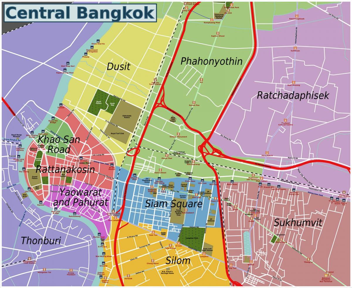 területek, bangkok térkép