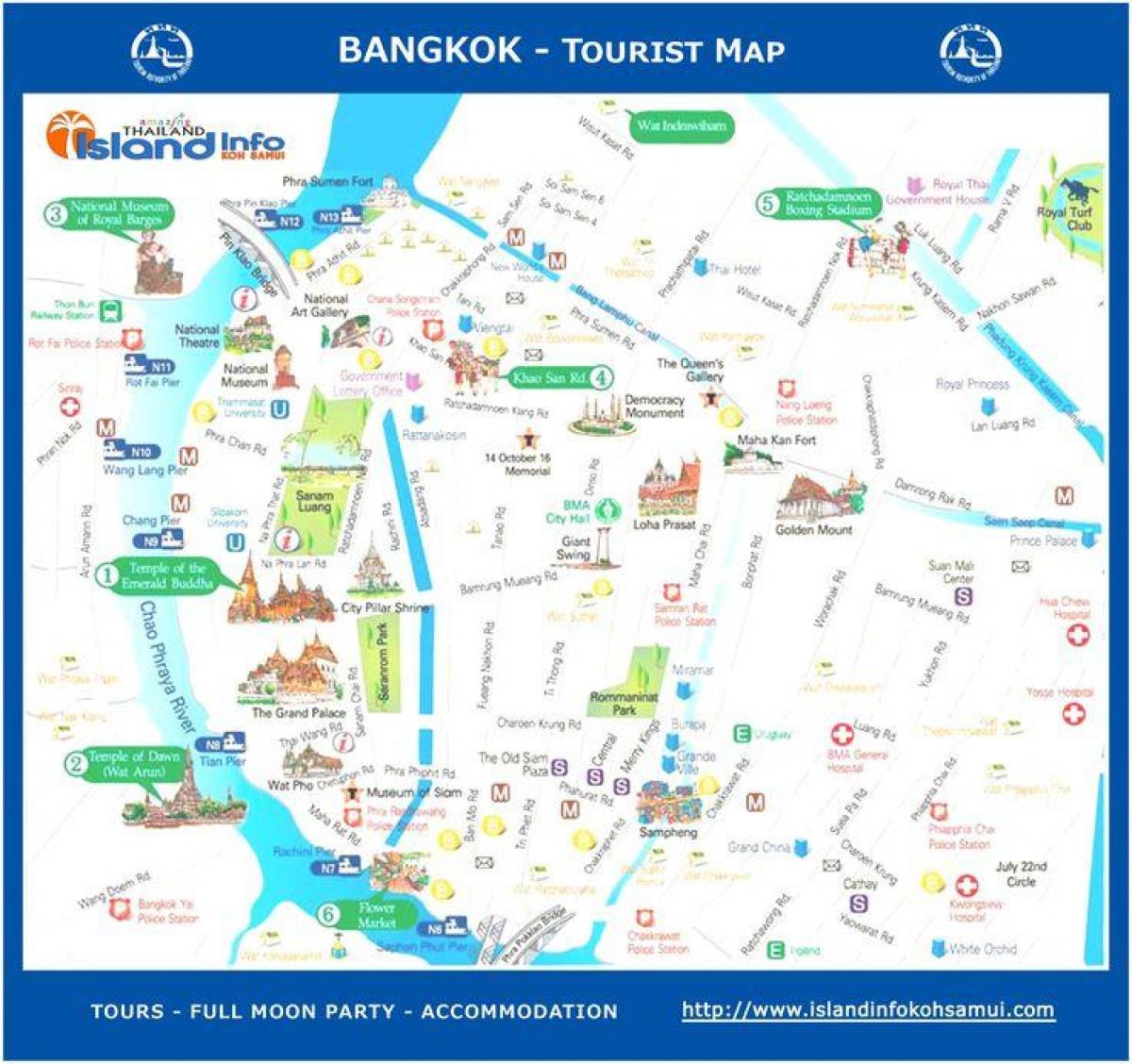 bangkok, thaiföld turisztikai térkép