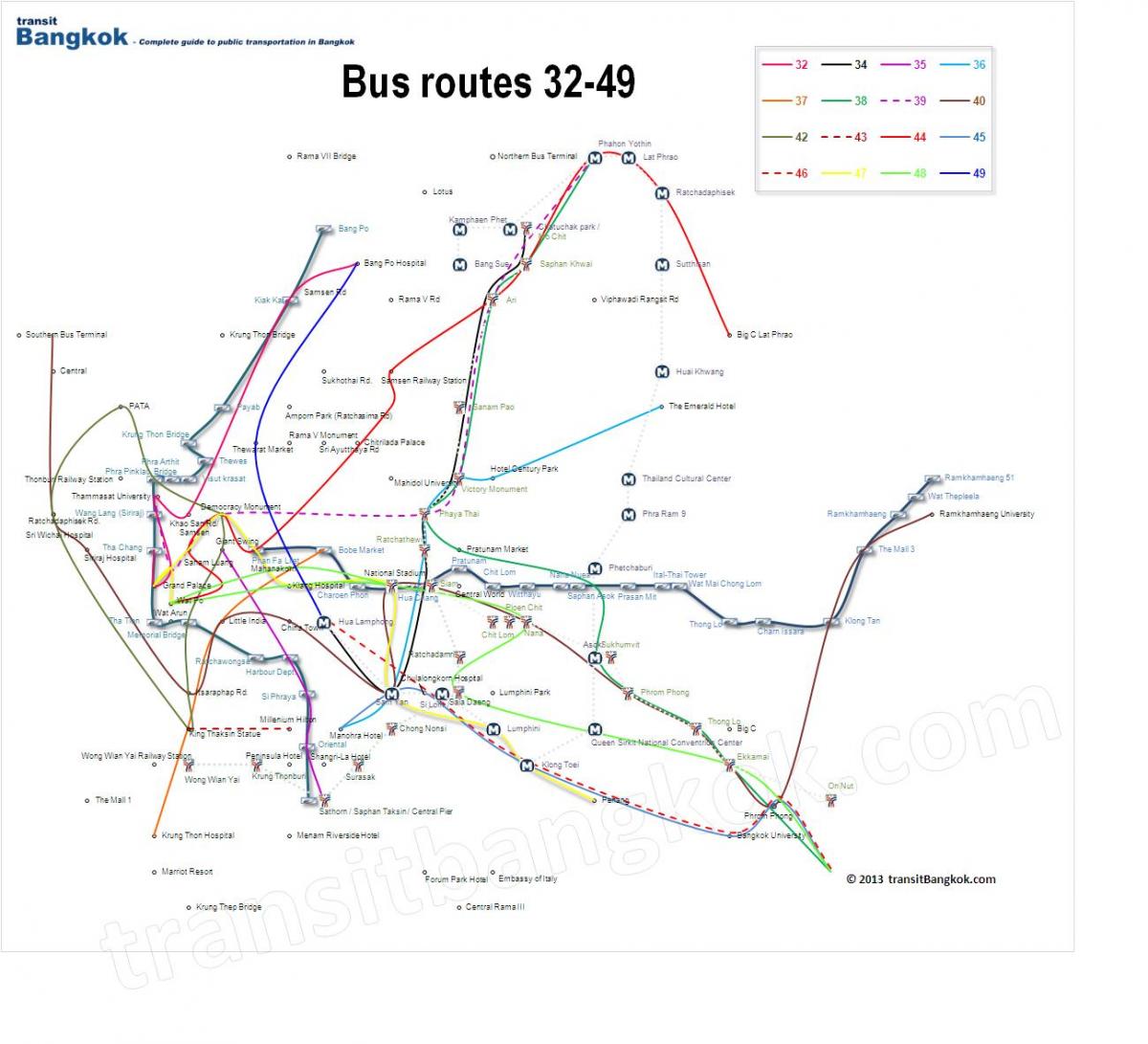 busz útvonal térkép bangkok