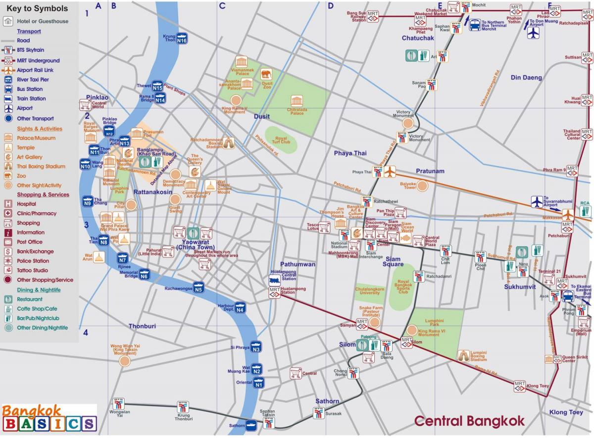 térkép közép-bangkok