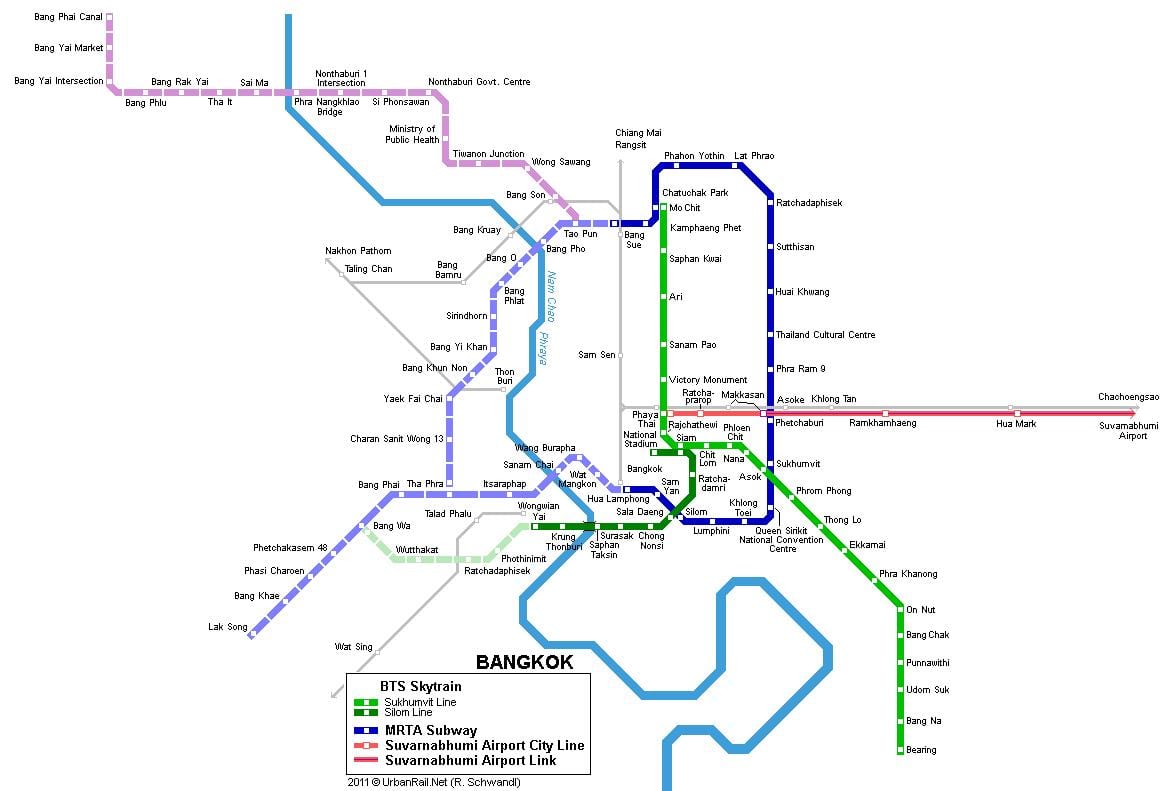 metró térkép bangkok, thaiföld