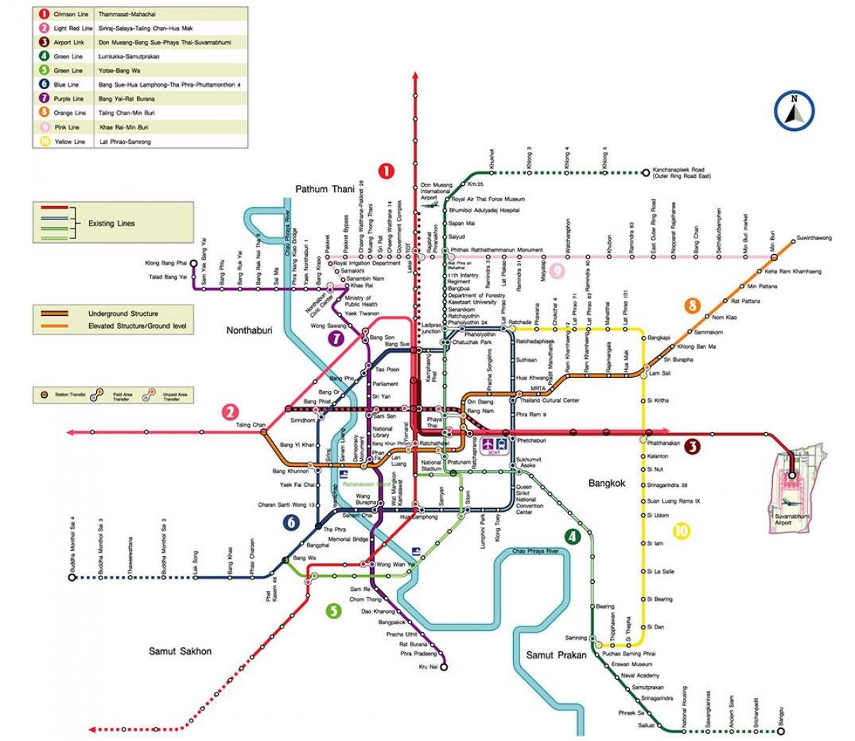 bangkok metró térkép