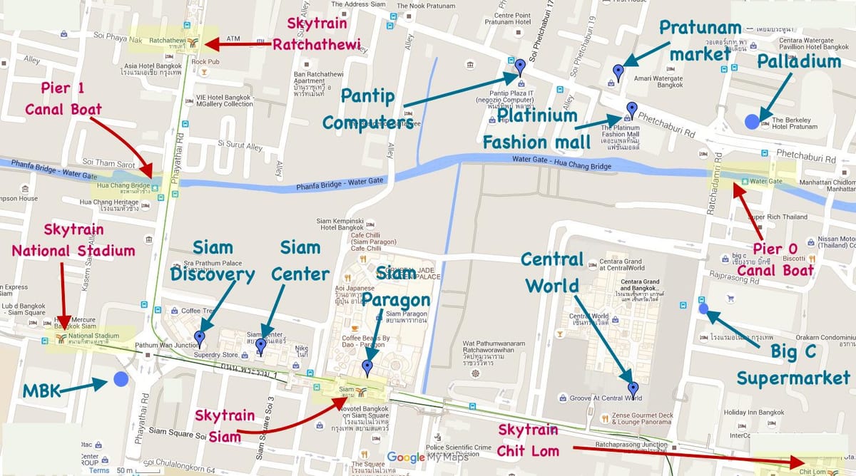 térkép bangkok piacokon
