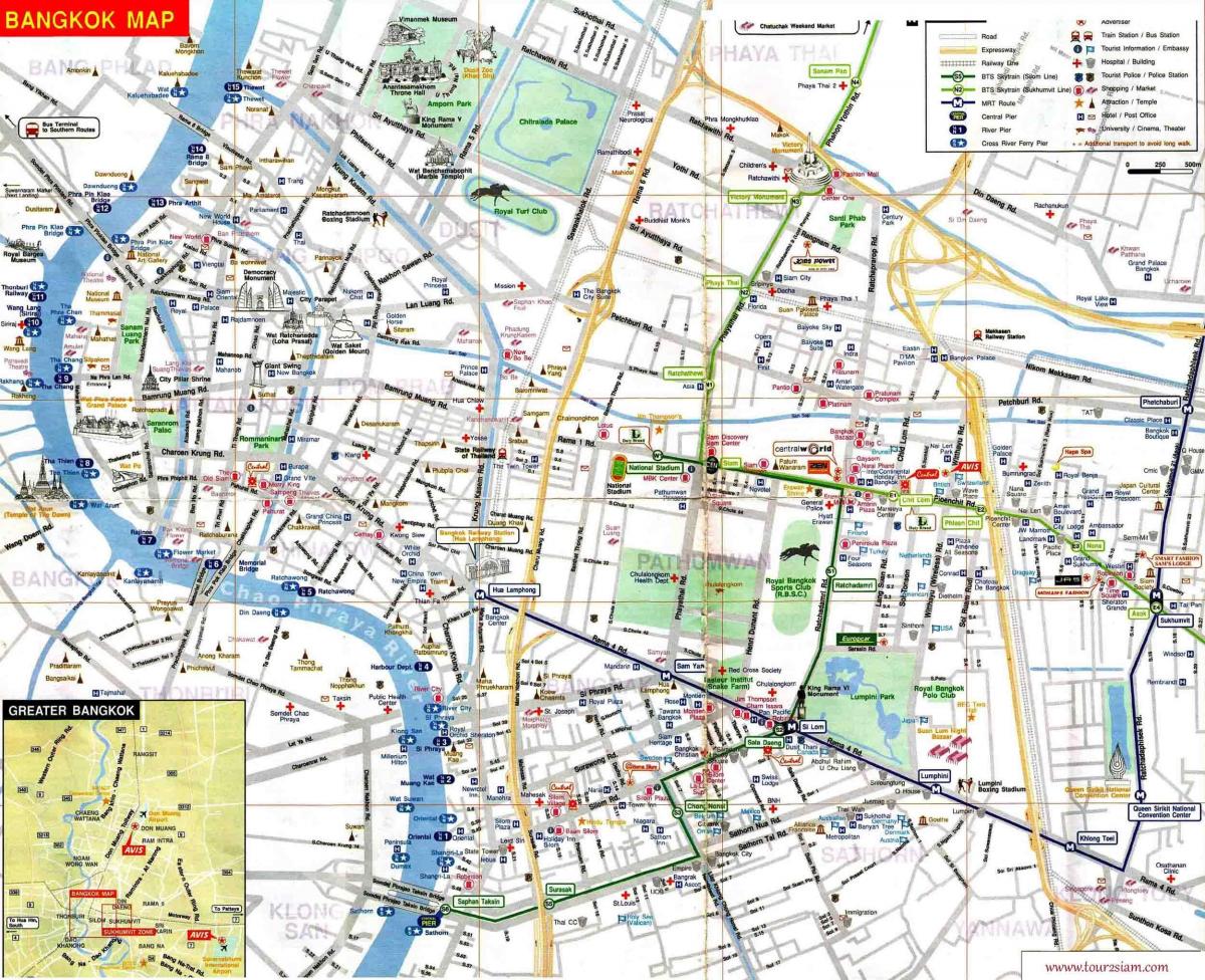 bangkok idegenforgalmi térkép angol