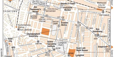 Bangkok belvárosában térkép