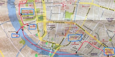 Bangkok régi város térkép