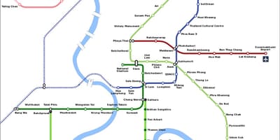 Mrt térkép bangkok, thaiföld