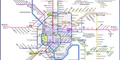 Bangkok busz útvonal térkép