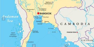 Bangkok, thaiföld világ térkép