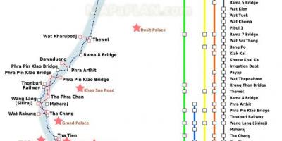 Bangkok folyó komp térkép