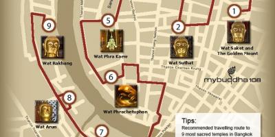 Térkép bangkok templom túra