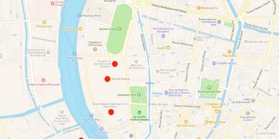 Térkép templomok bangkokban