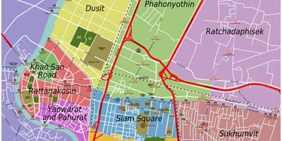 Területek, bangkok térkép