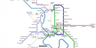 Metró térkép bangkok, thaiföld